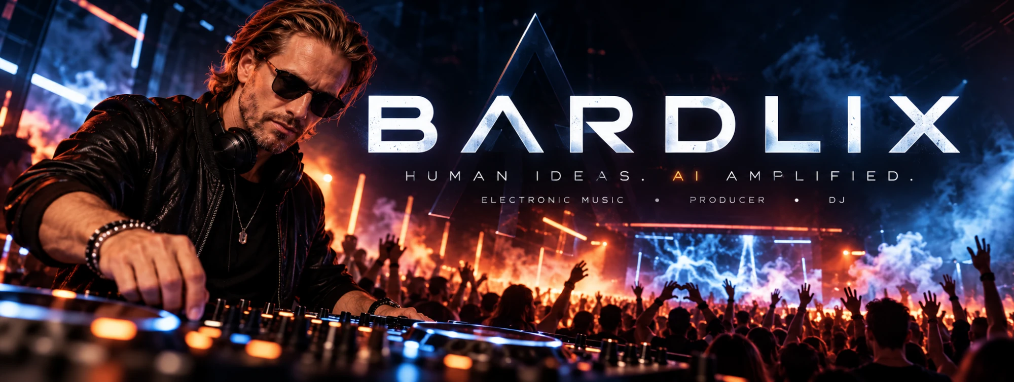 Bardlix – DJ behind the decks in front of a festival crowd