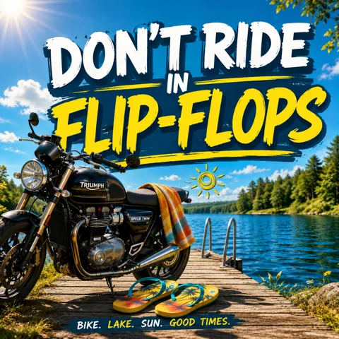 Cover art: DON’T RIDE IN FLIP-FLOPS